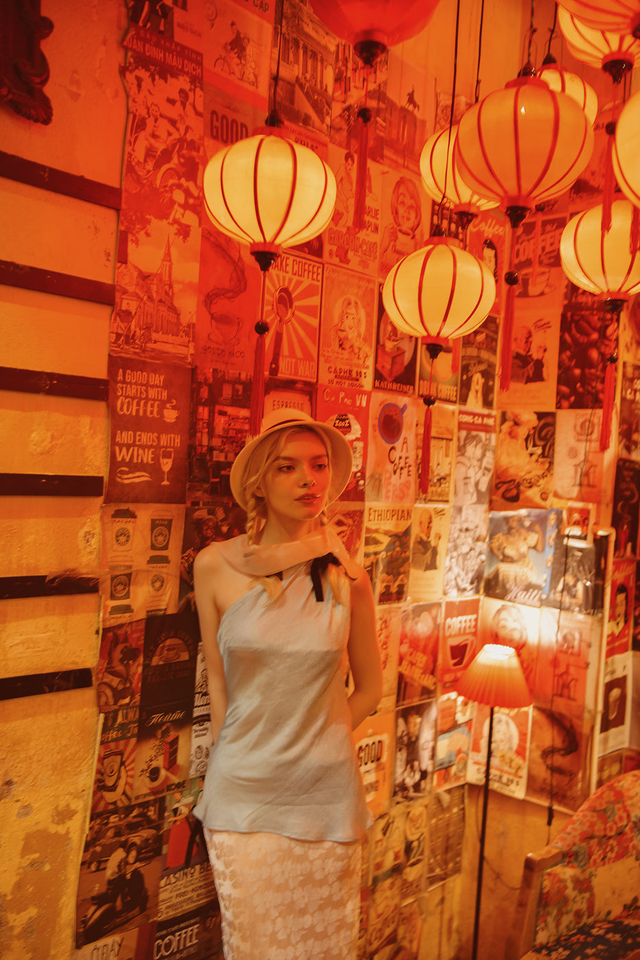 Olympe Asymmetrical Heritage Mulberry Silk Top