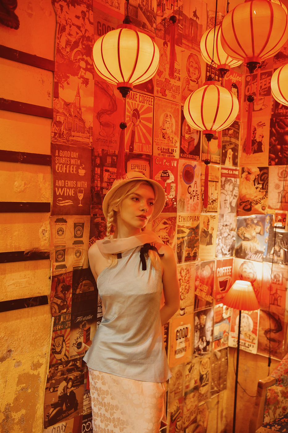 Olympe Asymmetrical Heritage Mulberry Silk Top