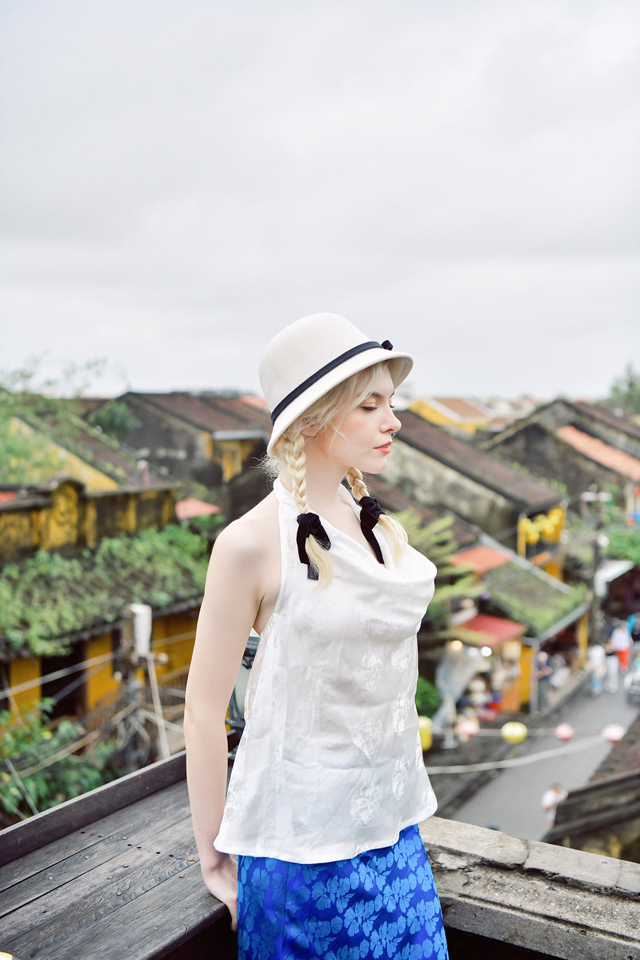 Gisèle Halter Neck Heritage Mulberry Silk Top