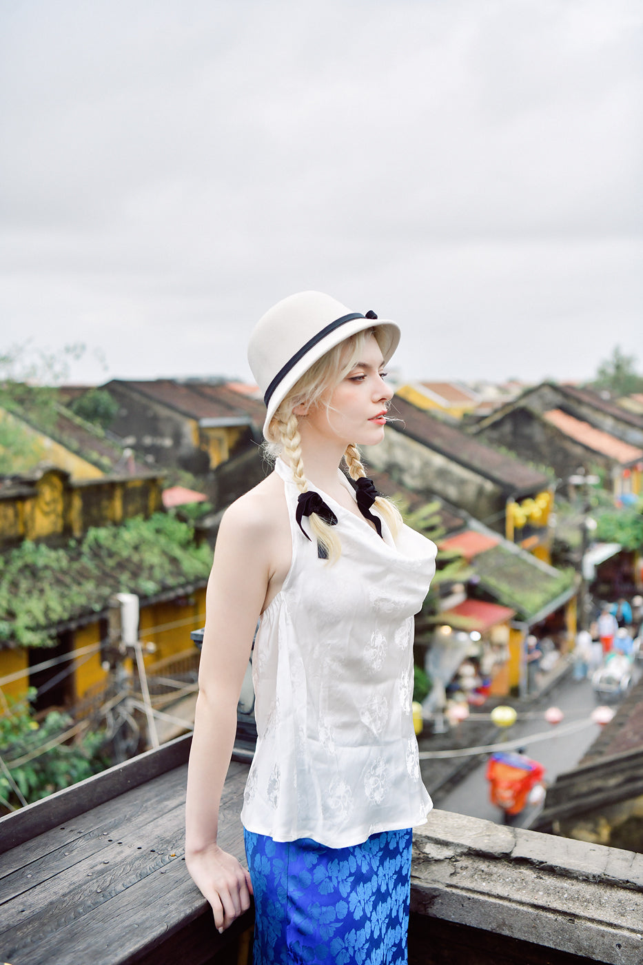 Gisèle Halter Neck Heritage Mulberry Silk Top