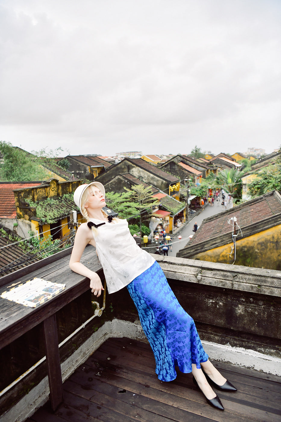 Lazuli Heritage Mulberry Silk Midi Skirt