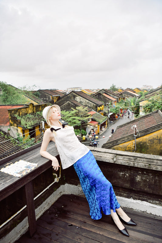 Lazuli Heritage Mulberry Silk Maxi Skirt