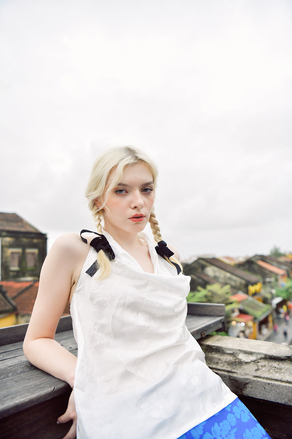 Gisèle Halter Neck Heritage Mulberry Silk Top