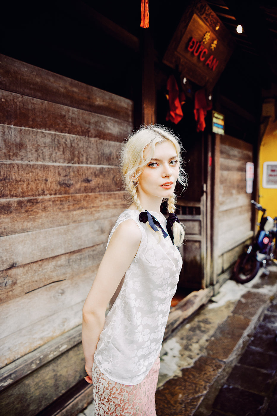 Clarisse Asymmetrical Heritage Mulberry Silk Blouse