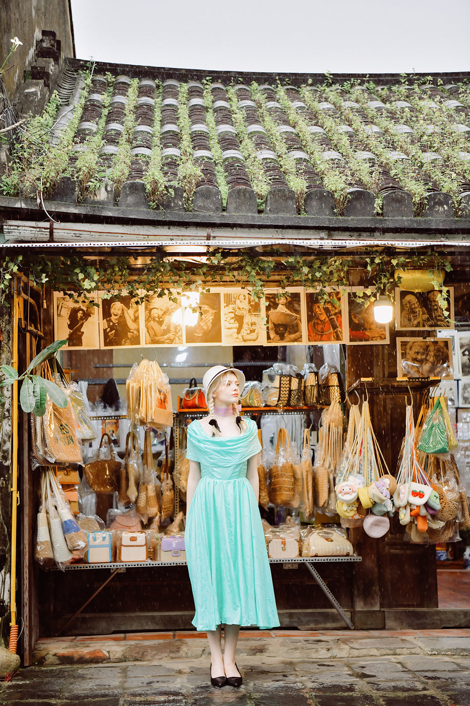 Linh-Marie Midi Off-the-Shoulder Silk Dress