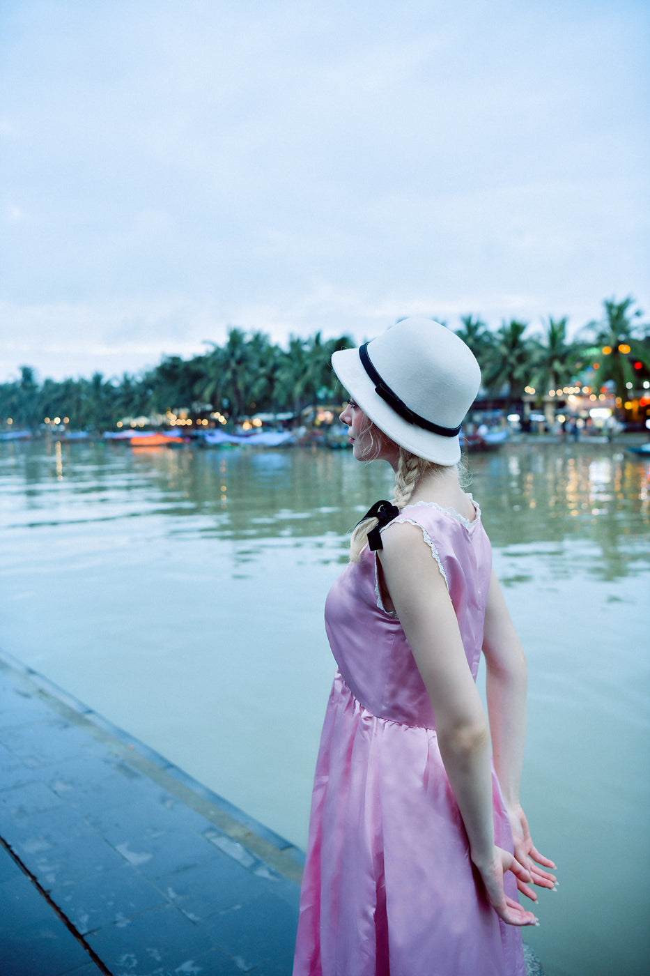 Céres Heritage Mulberry Silk Maxi Dress with Lace Details