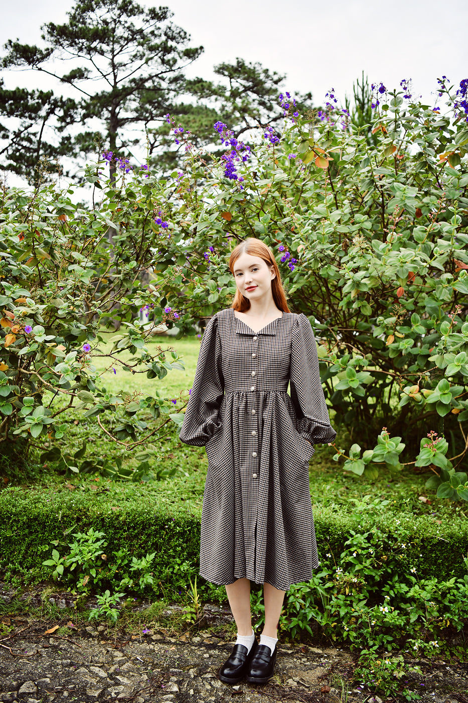Rudy Long Sleeves Gingham Dress