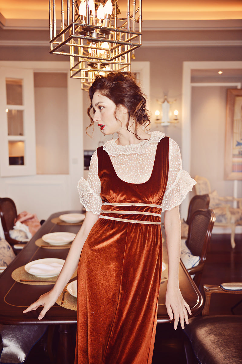 Velvet Dress Women - Velvet Dress with Sleeves - Bridesmaids Velvet Dress