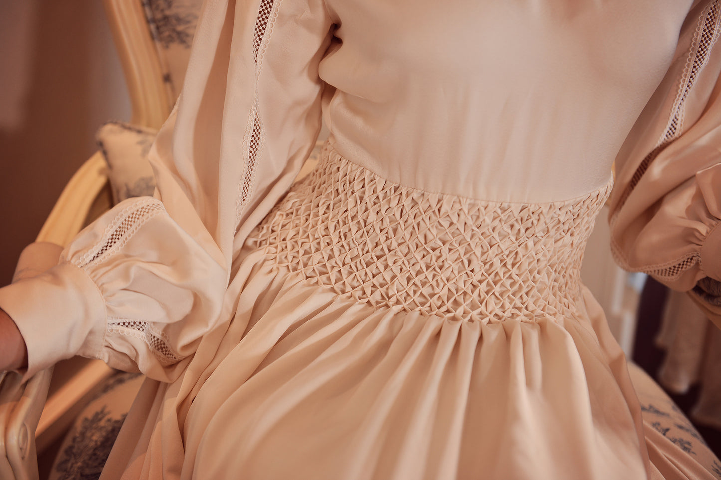 Silk Dressing Gown - Silk Dress Women - Hand Pleated Dress - Smock Dress