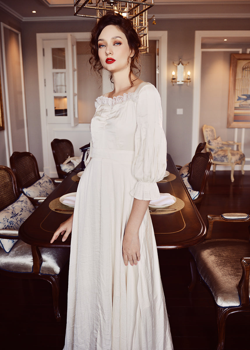 Silk Dress Beige - Silk Nightgown Women - Silk Dress Long