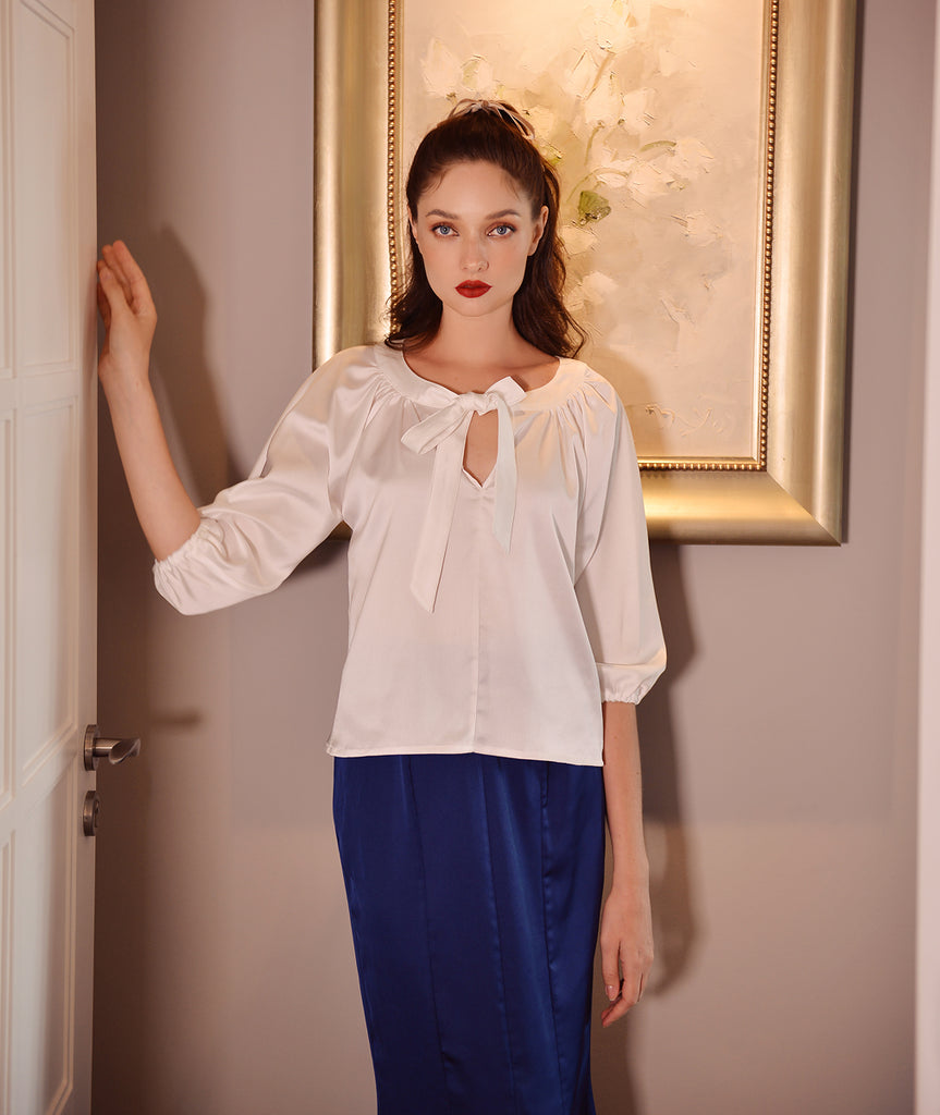 Silk Blouse White - Women Silk Blouse - Silk Shirt Women - Silk Top - Mulberry Silk Clothing