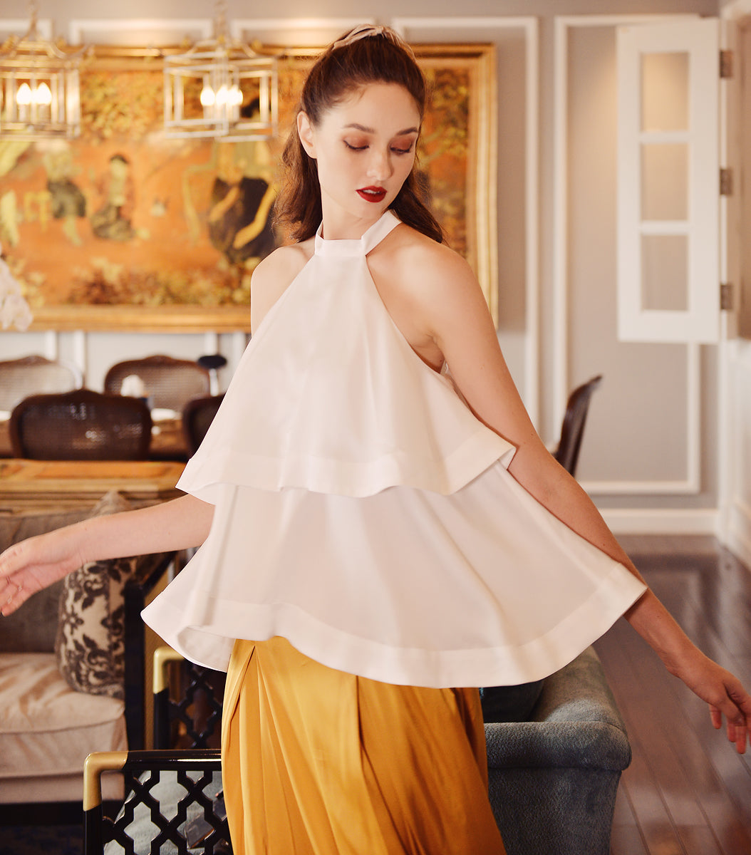 Silk Tops Sleeveless - Halter neck Tops Women - Satin Silk Tops - Tank Top Women - Silk Top - Mulberry Silk Clothing
