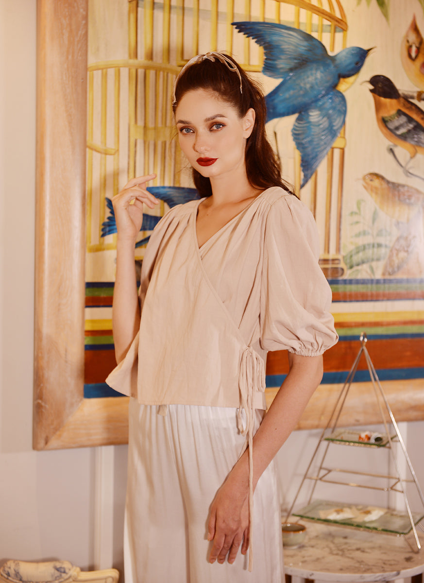 Wrap Top Women - Linen Shirt Sleeve - Women Linen Blouse - Linen Shirt Summer