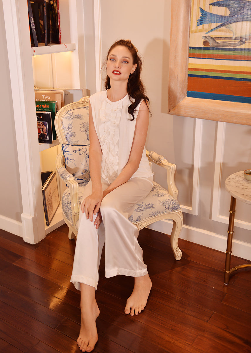 Linen Shirt Sleeveless - White Linen Top - Summer Linen Shirt for Women