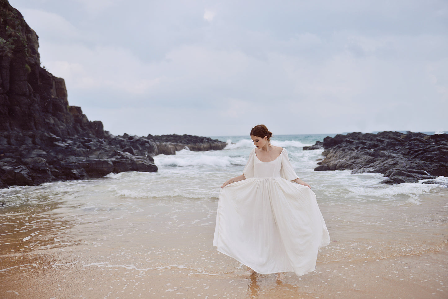 White Linen Dress Women - Vintage Style Linen dress - Linen Midi dress - Handmade dress - Linen Summer Dress - Long Dress for Women