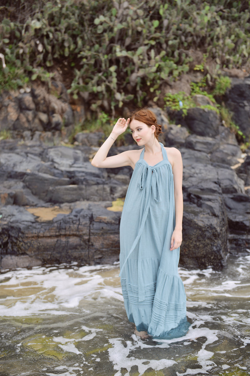 Linen Gauze Dress Maxi - Summer Linen Dress - Linen Gauze Dress Women