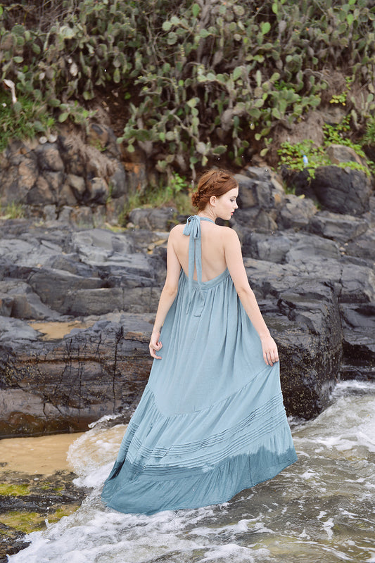 Linen Gauze Dress Maxi - Summer Linen Dress - Linen Gauze Dress Women