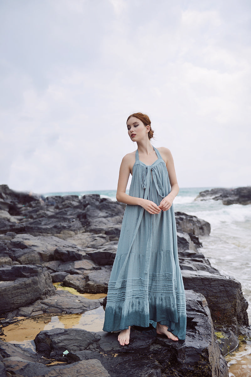 Linen Gauze Dress Maxi - Summer Linen Dress - Linen Gauze Dress Women