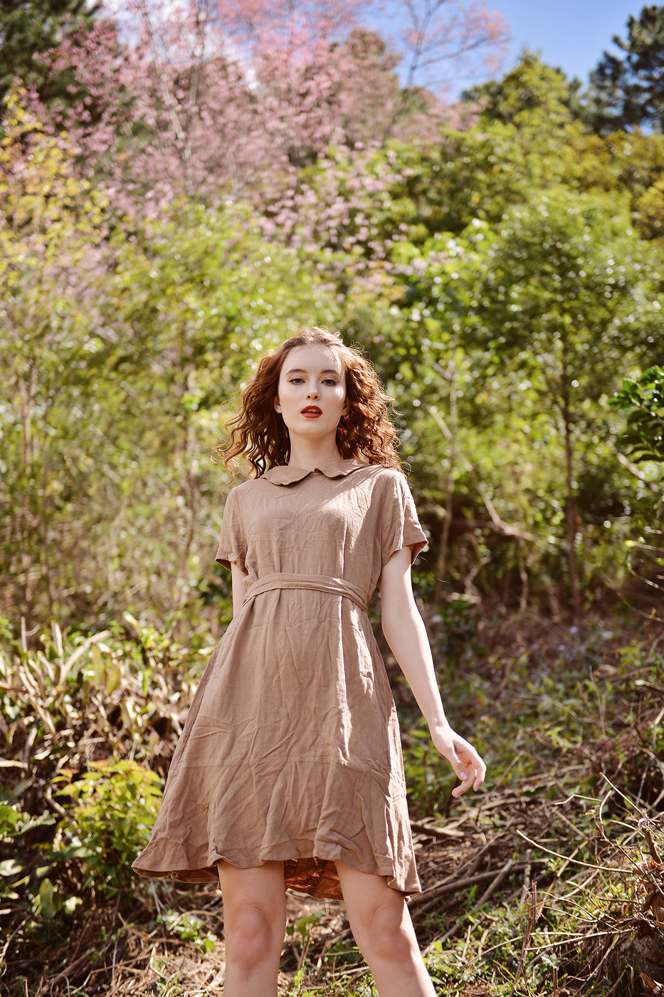 Cotton Dress Collars - Summer Linen Dress - Cotton Dress Short