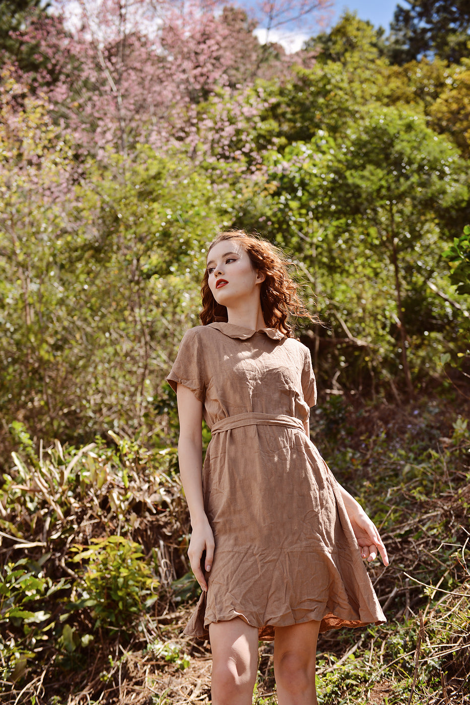 Cotton Dress Collars - Summer Linen Dress - Cotton Dress Short