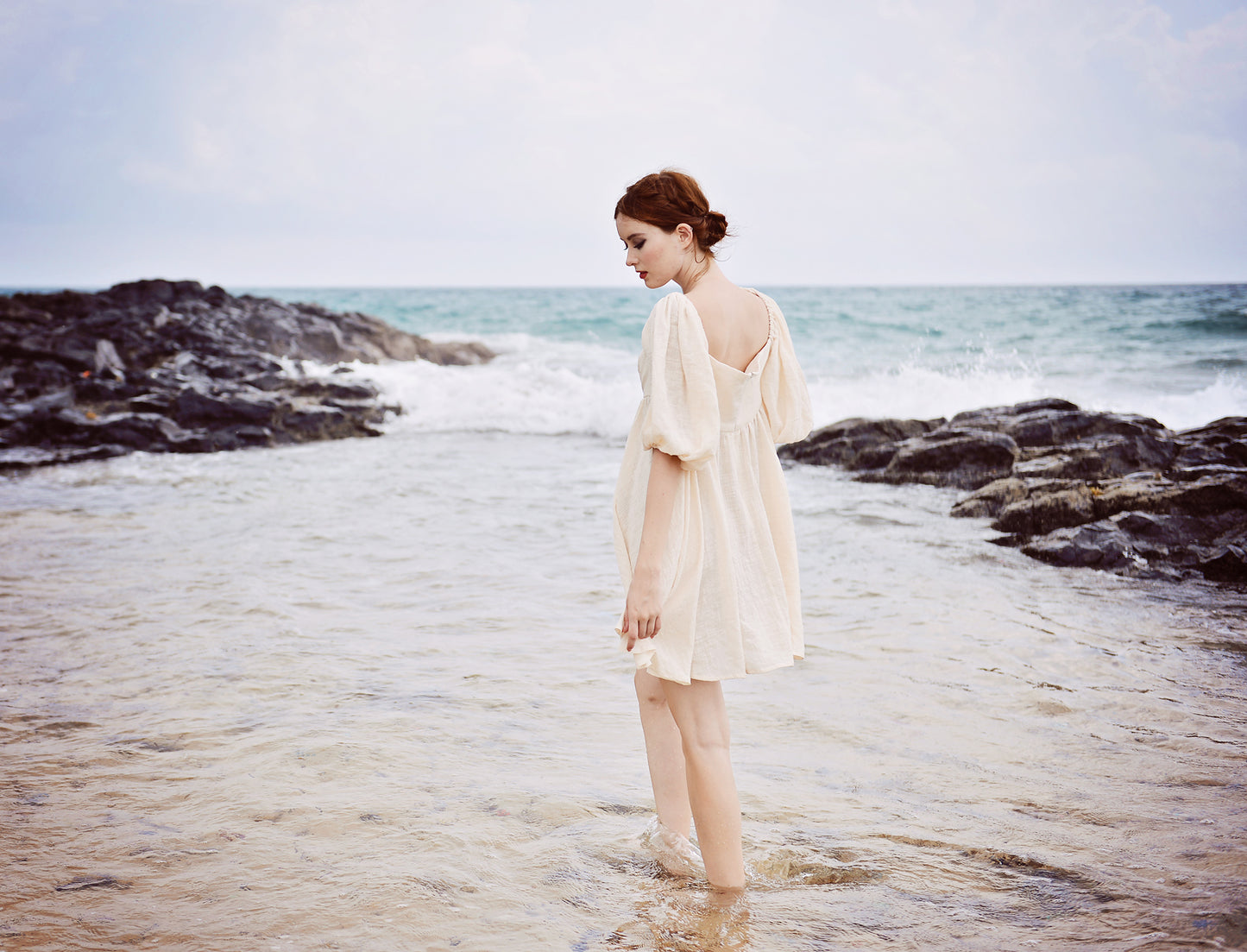 Summer Linen Dress - Short Linen Dress - Linen Gauze Dress