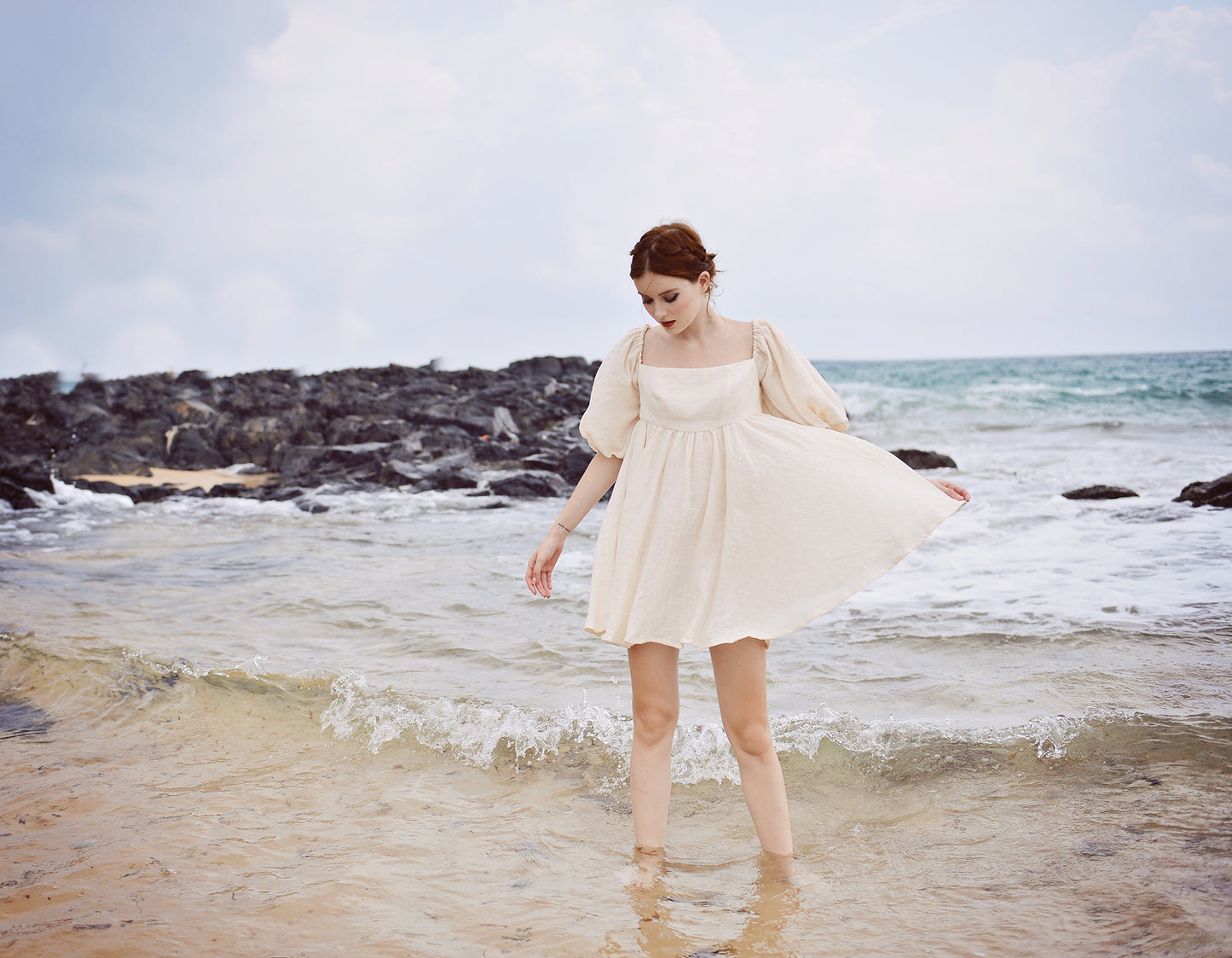 Summer Linen Dress - Short Linen Dress - Linen Gauze Dress