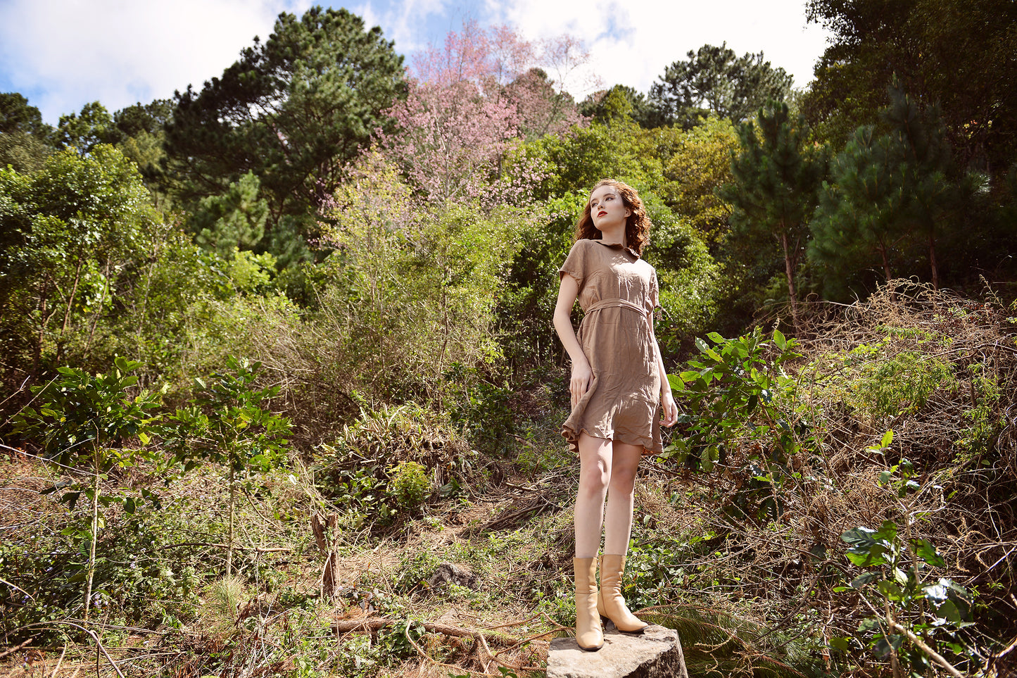 Cotton Dress Collars - Summer Linen Dress - Cotton Dress Short