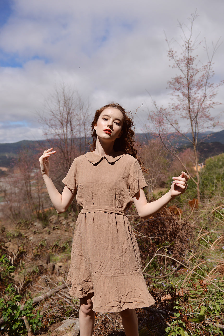 Cotton Dress Collars - Summer Linen Dress - Cotton Dress Short