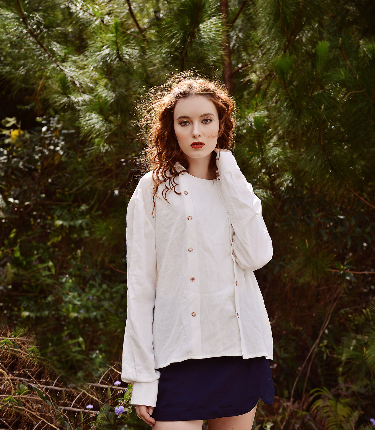 Cotton Top Blouse - White Blouse Women - Women Top Buttons