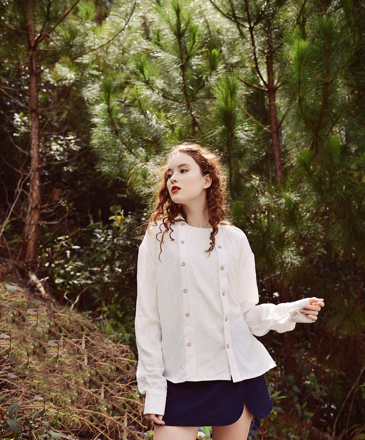 Cotton Top Blouse - White Blouse Women - Women Top Buttons