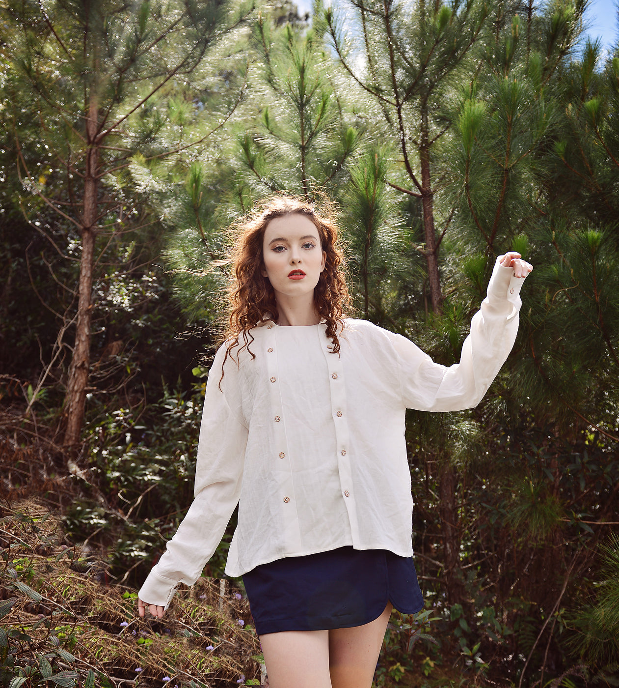 Cotton Top Blouse - White Blouse Women - Women Top Buttons