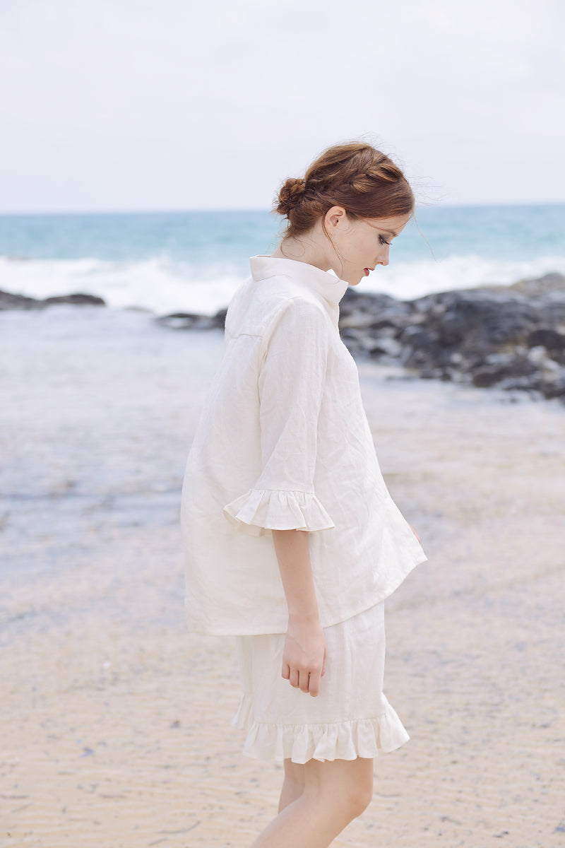 Linen Pajamas Set Women - Linen Loungewear - Linen Set Shorts