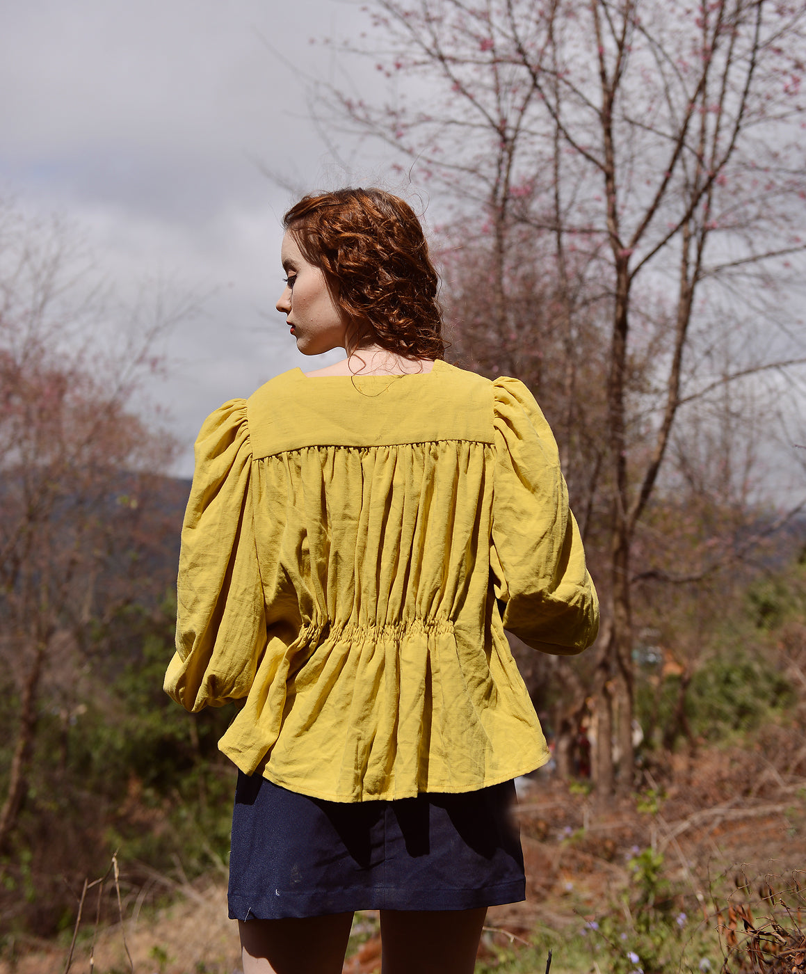 Cotton Blouse Women Gold - Cotton Blouse Women - Long Sleeves Linen Top