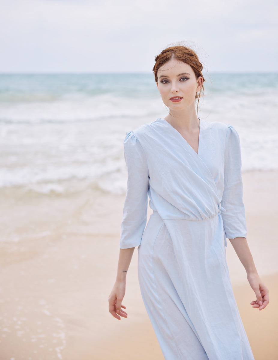 Cotton Wrap Dress - Wrap Dress Women - Cotton Dress Maxi