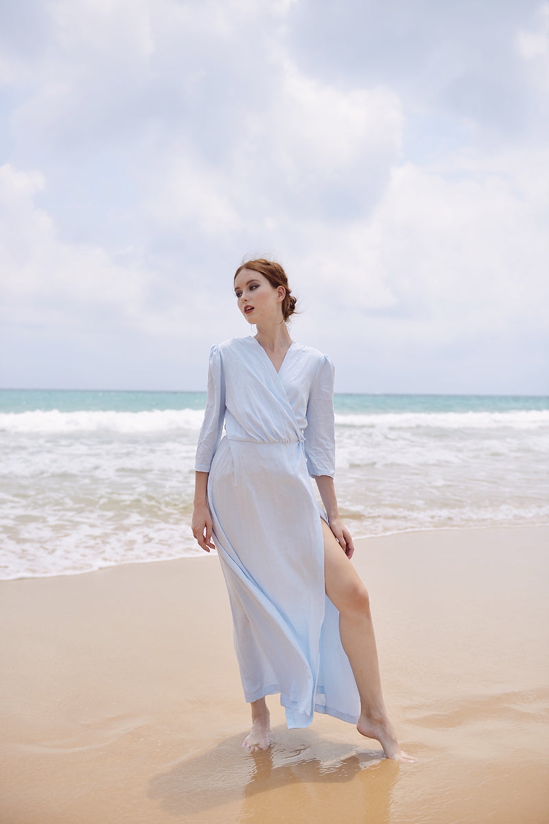 Cotton Wrap Dress - Wrap Dress Women - Cotton Dress Maxi