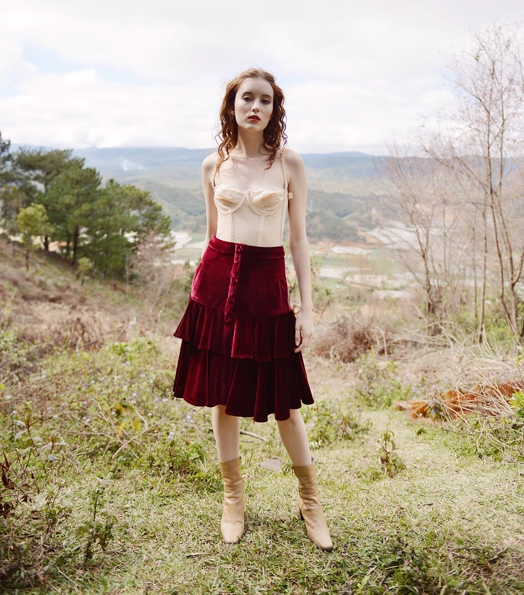 Velvet Skirt Midi - Velvet Skirt Women - Skirts for Women