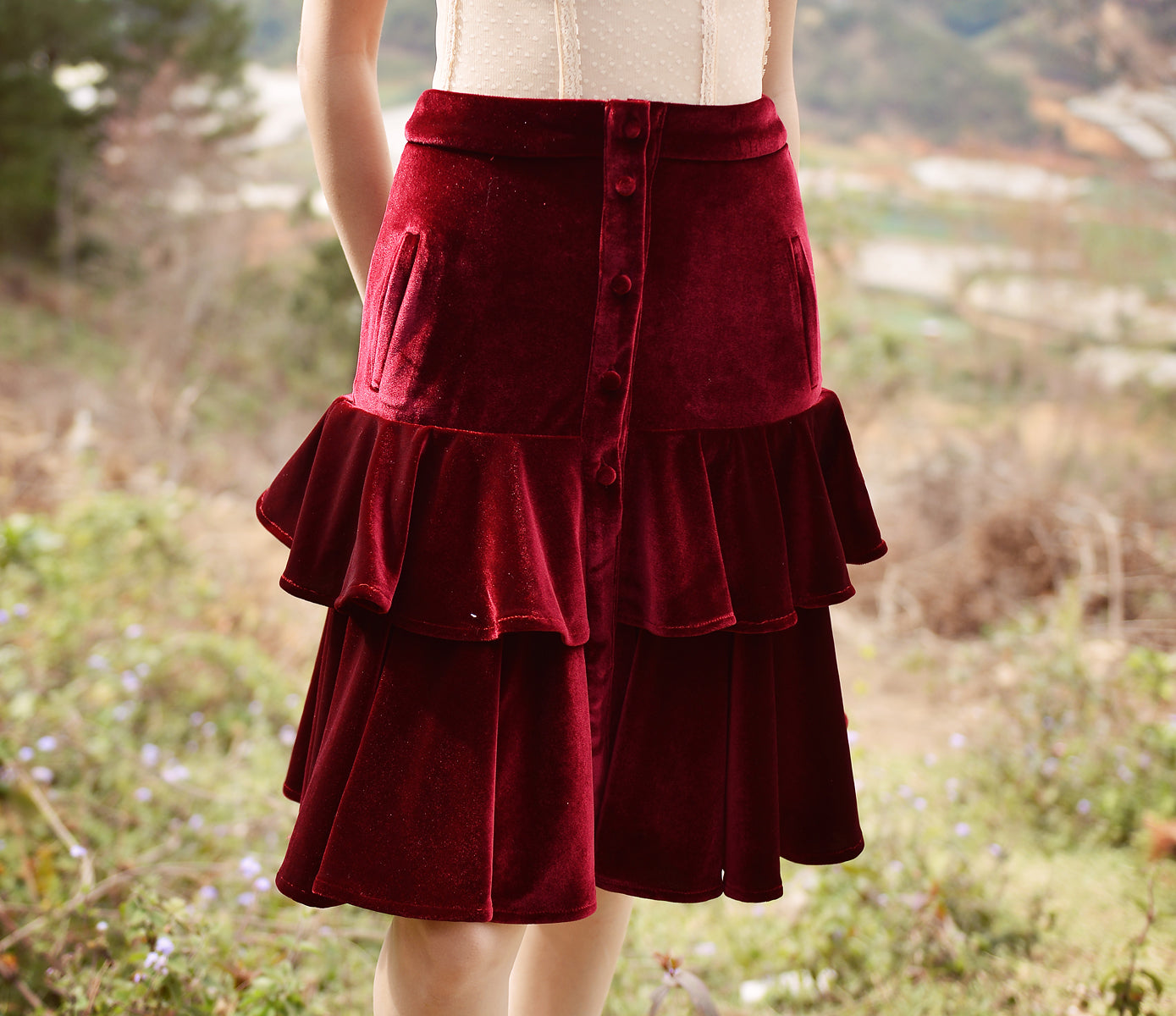 Velvet Skirt Midi - Velvet Skirt Women - Skirts for Women