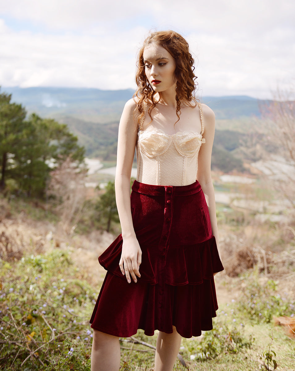 Velvet Skirt Midi - Velvet Skirt Women - Skirts for Women