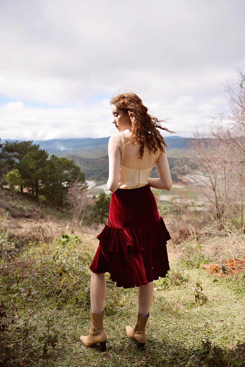 Velvet Skirt Midi - Velvet Skirt Women - Skirts for Women