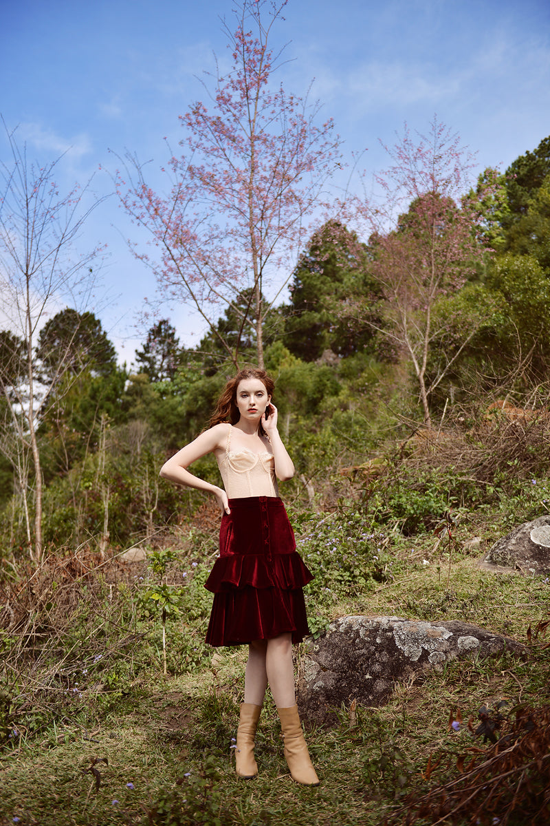 Velvet Skirt Midi - Velvet Skirt Women - Skirts for Women