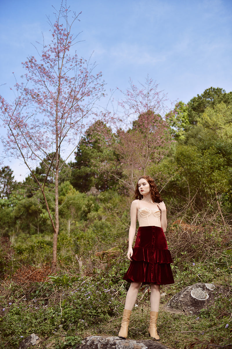 Velvet Skirt Midi - Velvet Skirt Women - Skirts for Women