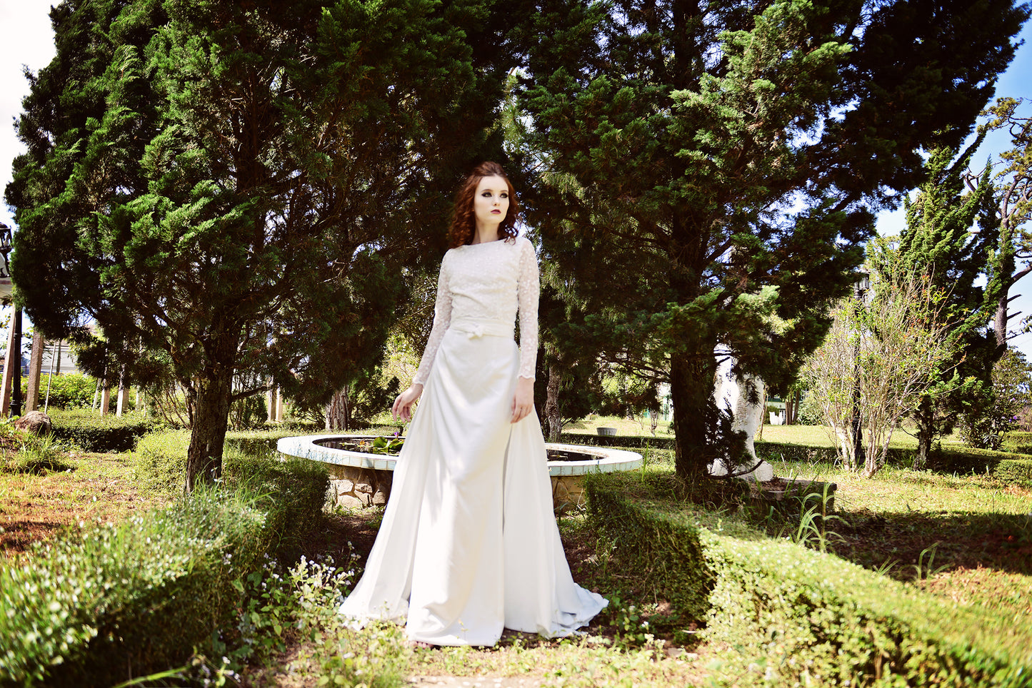 Bridal Silk Dress - Long Train Wedding Dress - Silk Wedding Dress - Detachable Train