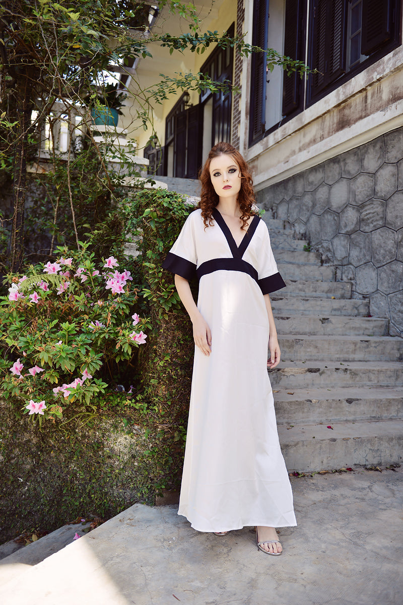 White Silk Dress - Silk Loungewear Women - Silk Dress Full Length - Caftan Kaftan women - Silk Dress - Mulberry Silk Dress