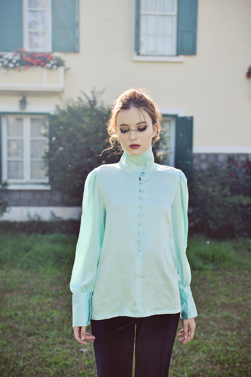 Turtleneck on sale silk blouse