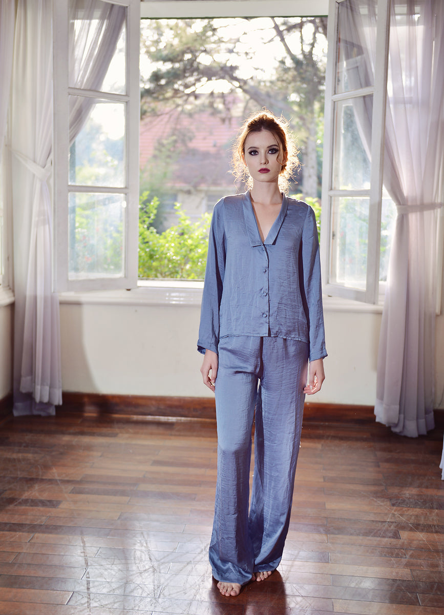 Silk Pajamas Set - Silk Pajamas Women - Long Sleeve - Loungewear Women Set