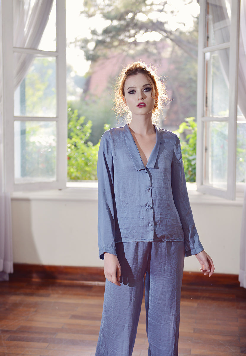 Silk Pajamas Set - Silk Pajamas Women - Long Sleeve - Loungewear Women Set