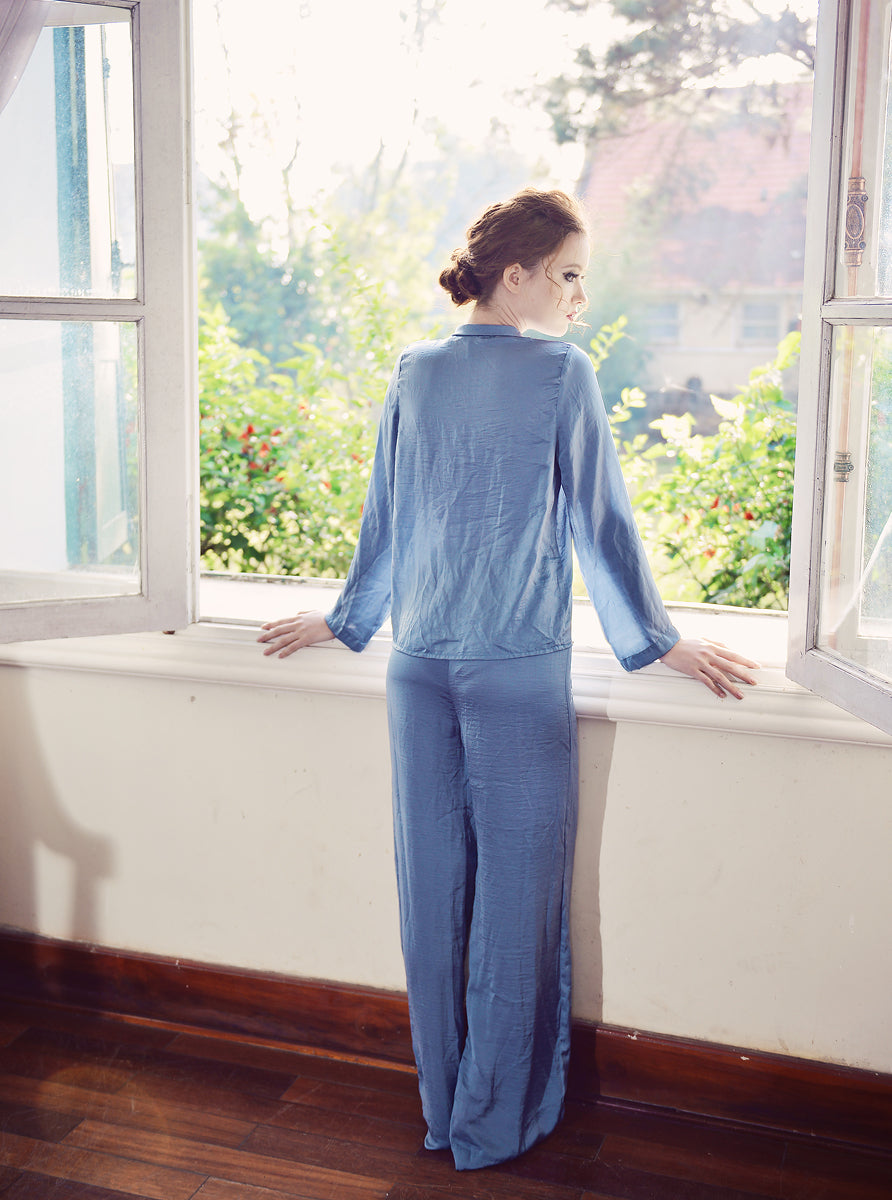 Silk Pajamas Set - Silk Pajamas Women - Long Sleeve - Loungewear Women Set