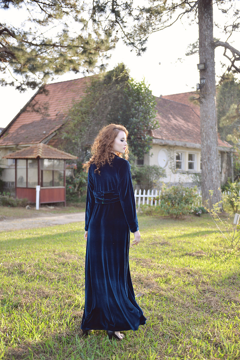 Velvet Dress - Velvet Dressing Gown - Long Dress Women