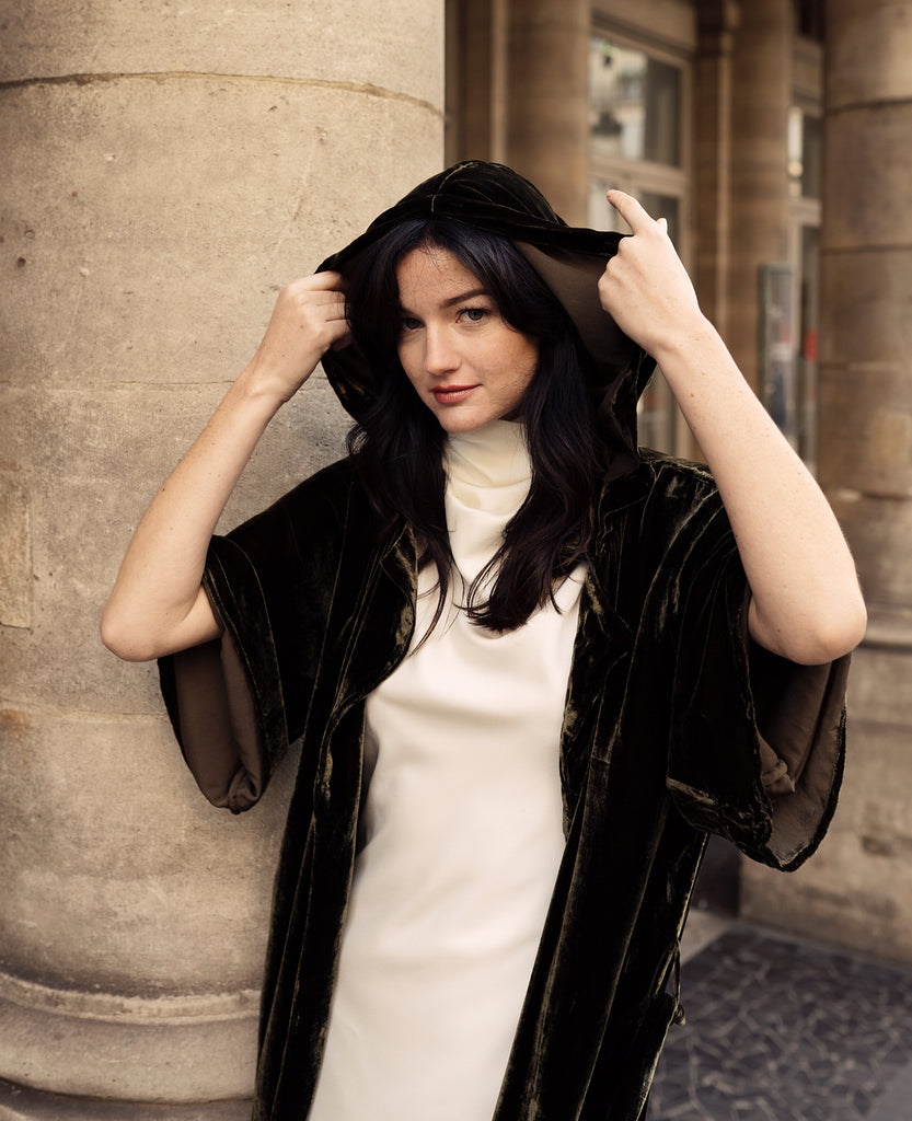 Robe Jacket with Hood - Womens Robes Cloak - Lightweight Robe Ladies - Cozy Robe Coats Women - Velvet Robe 