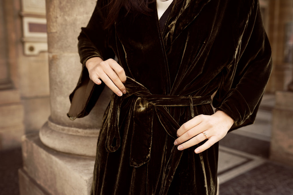 Robe Jacket with Hood - Womens Robes Cloak - Lightweight Robe Ladies - Cozy Robe Coats Women - Velvet Robe 